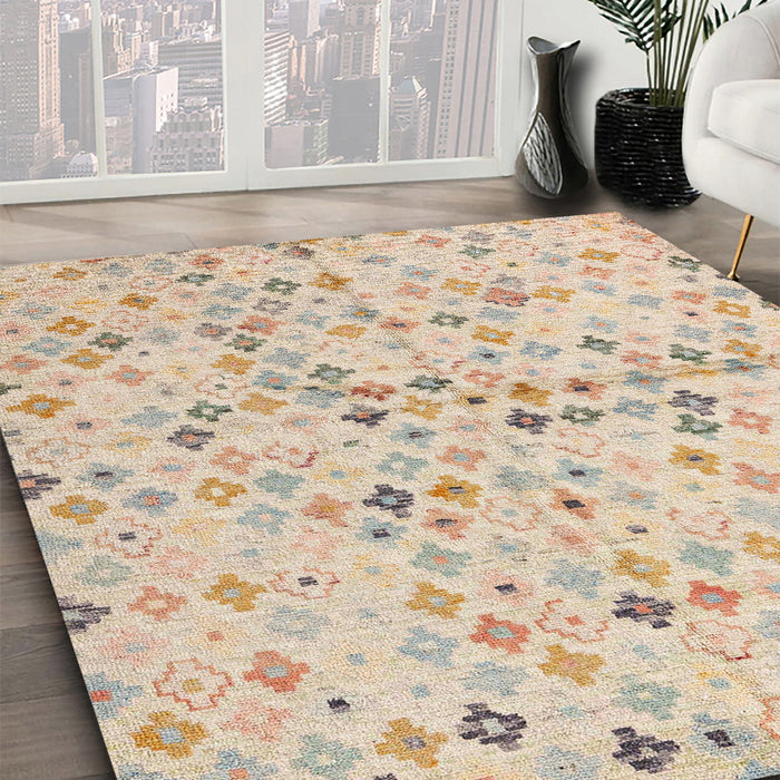 Machine Washable Abstract Light Copper Gold Rug in a Family Room, wshabs4793