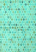 Machine Washable Abstract Turquoise Modern Area Rugs, wshabs4793turq