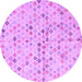 Round Machine Washable Abstract Purple Modern Area Rugs, wshabs4793pur