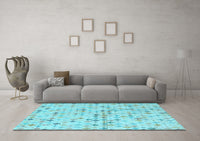 Machine Washable Abstract Light Blue Modern Rug, wshabs4793lblu