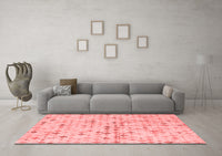 Machine Washable Abstract Red Modern Rug, wshabs4793red