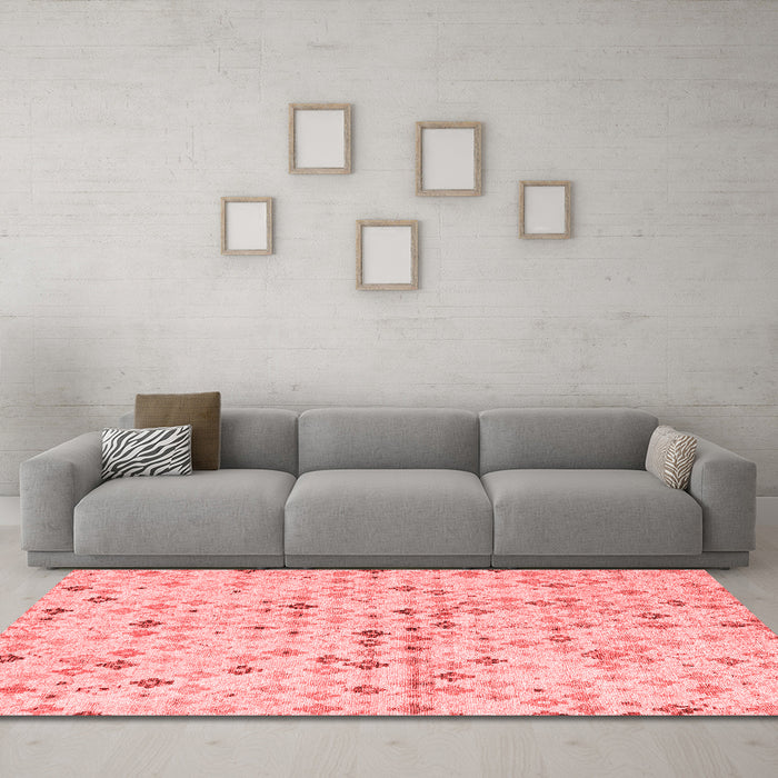 Modern Red Washable Rugs