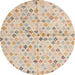 Round Abstract Light Copper Gold Modern Rug, abs4793