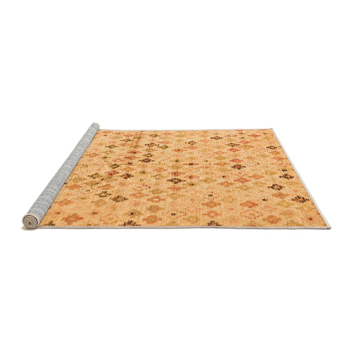 Sideview of Machine Washable Abstract Orange Modern Area Rugs, wshabs4793org