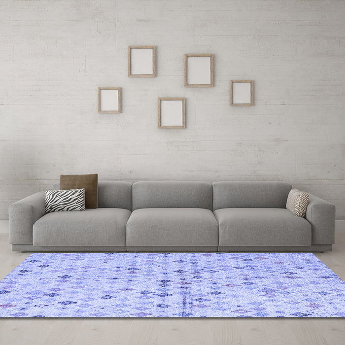 Machine Washable Abstract Blue Modern Rug in a Living Room, wshabs4793blu