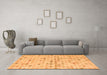 Machine Washable Abstract Orange Modern Area Rugs in a Living Room, wshabs4793org