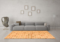 Machine Washable Abstract Orange Modern Rug, wshabs4793org