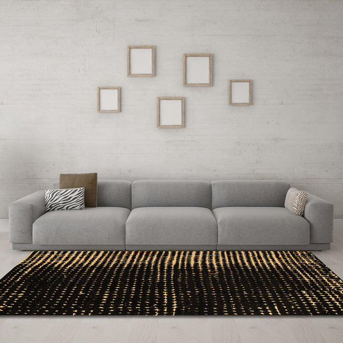 Machine Washable Abstract Brown Modern Rug in a Living Room,, wshabs4794brn
