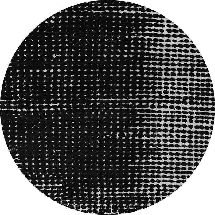 Round Machine Washable Abstract Gray Modern Rug, wshabs4794gry