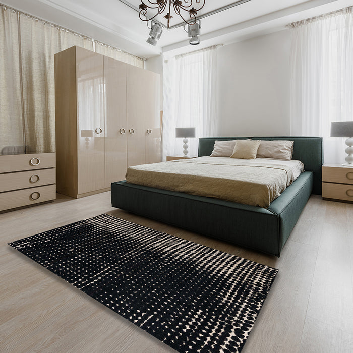 Machine Washable Abstract Gray Rug in a Bedroom, wshabs4794