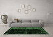 Machine Washable Abstract Emerald Green Modern Area Rugs in a Living Room,, wshabs4794emgrn