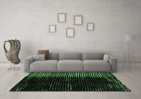 Machine Washable Abstract Emerald Green Modern Rug, wshabs4794emgrn