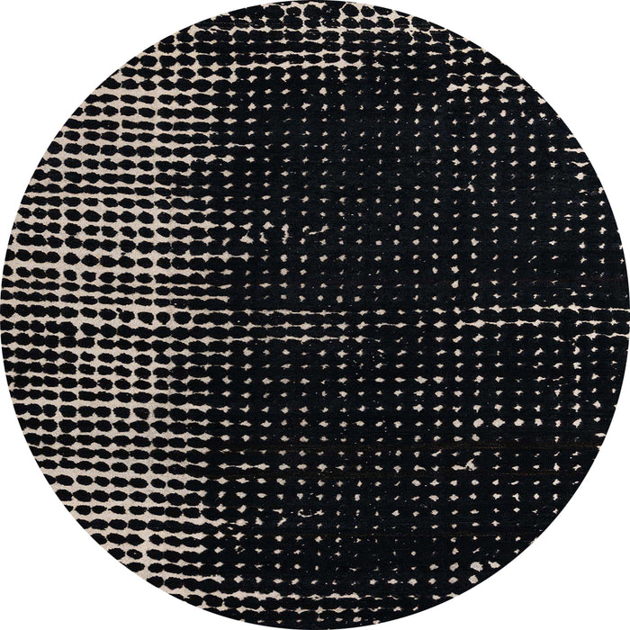 Round Machine Washable Abstract Gray Rug, wshabs4794