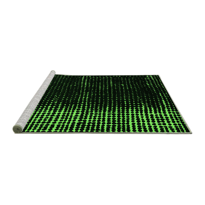 Sideview of Machine Washable Abstract Green Modern Area Rugs, wshabs4794grn
