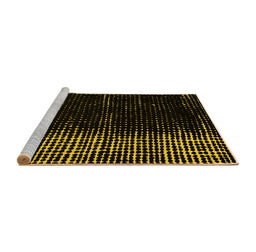 Sideview of Machine Washable Abstract Yellow Modern Rug, wshabs4794yw