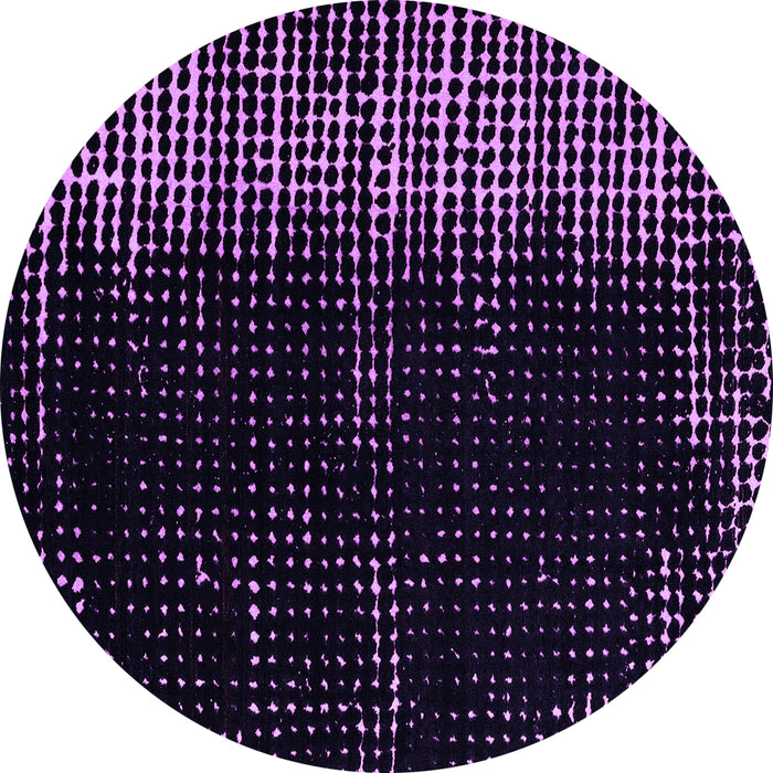 Round Machine Washable Abstract Purple Modern Area Rugs, wshabs4794pur