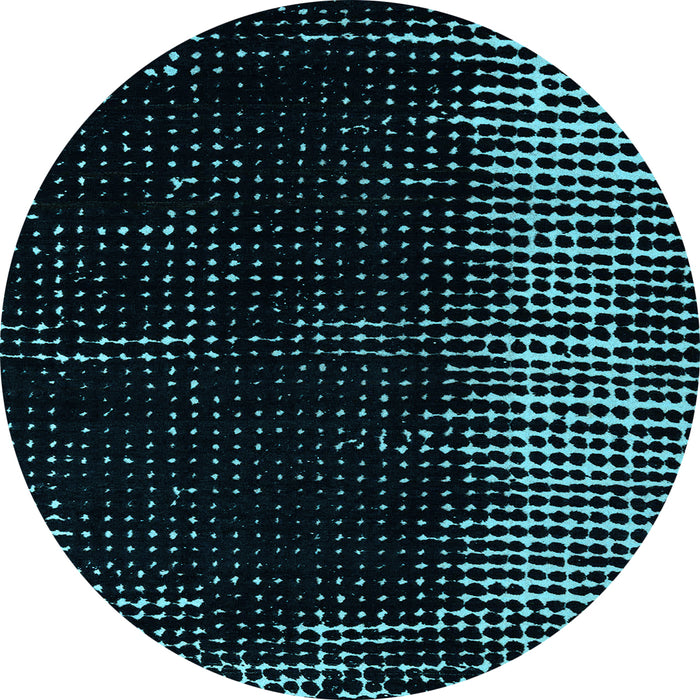 Round Machine Washable Abstract Light Blue Modern Rug, wshabs4794lblu