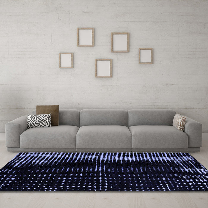 Machine Washable Abstract Blue Modern Rug in a Living Room, wshabs4794blu