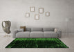 Machine Washable Abstract Green Modern Area Rugs in a Living Room,, wshabs4794grn