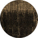 Round Abstract Brown Modern Rug, abs4794brn