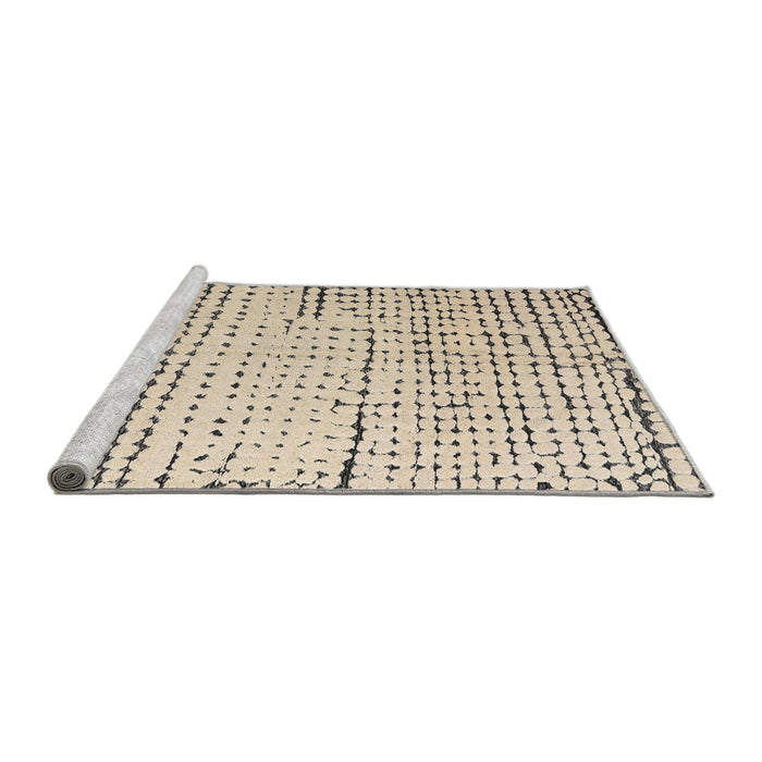 Sideview of Machine Washable Abstract Brown Rug, wshabs4795