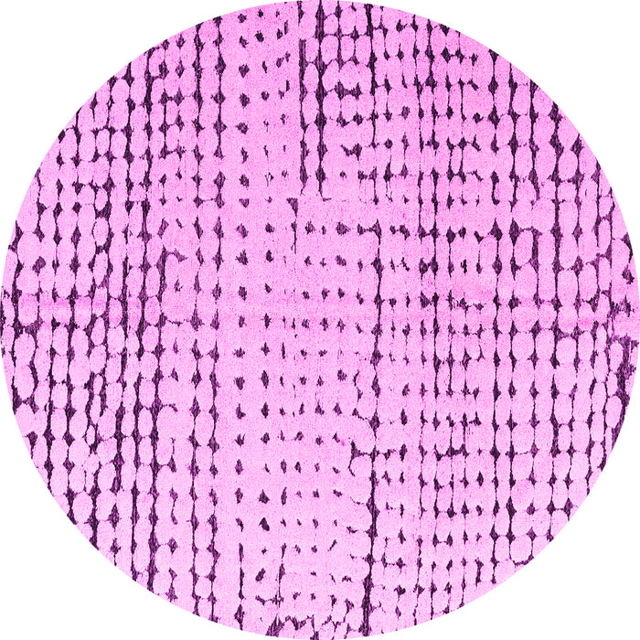 Round Solid Pink Modern Rug, abs4795pnk