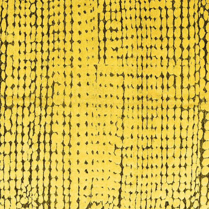 Square Solid Yellow Modern Rug, abs4795yw