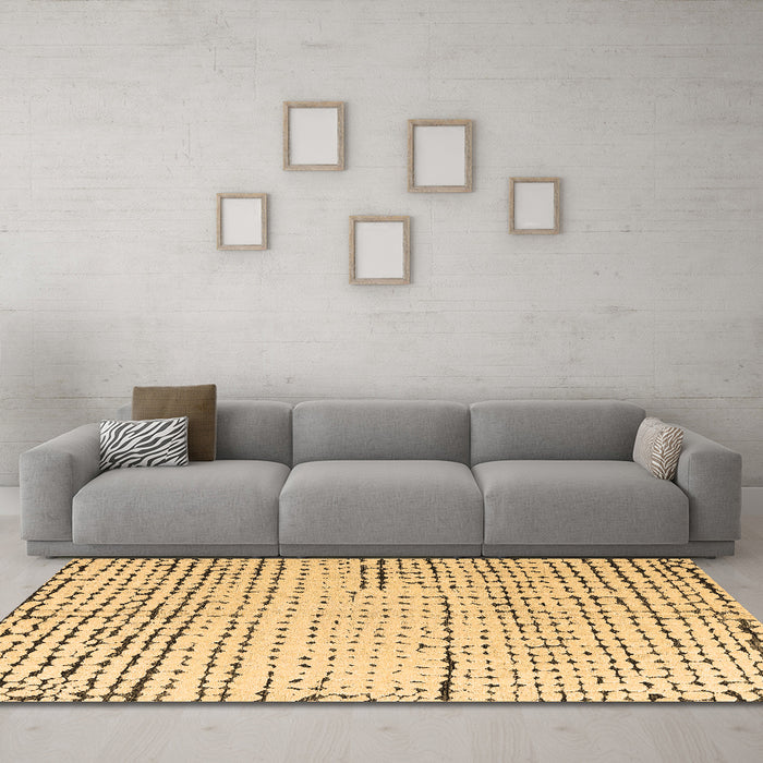 Machine Washable Solid Brown Modern Rug in a Living Room,, wshabs4795brn