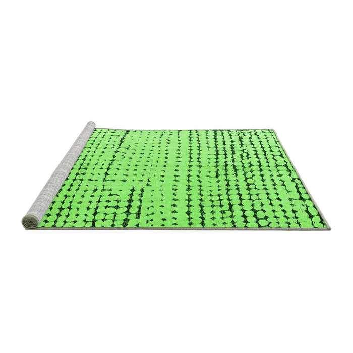 Sideview of Machine Washable Solid Green Modern Area Rugs, wshabs4795grn