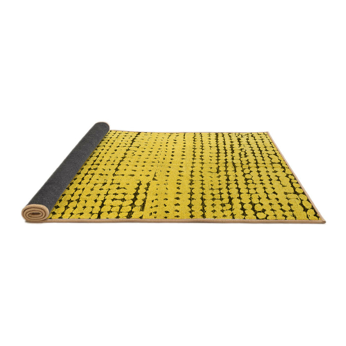 Sideview of Solid Yellow Modern Rug, abs4795yw