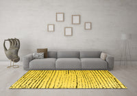 Machine Washable Solid Yellow Modern Rug, wshabs4795yw