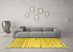 Machine Washable Solid Yellow Modern Rug in a Living Room, wshabs4795yw