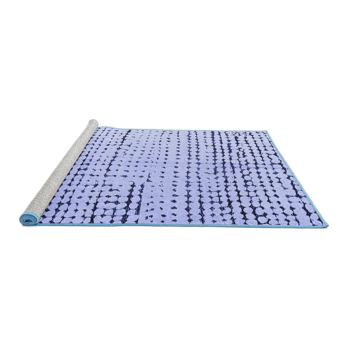 Sideview of Machine Washable Solid Blue Modern Rug, wshabs4795blu