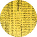 Round Solid Yellow Modern Rug, abs4795yw