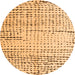 Round Solid Orange Modern Rug, abs4795org