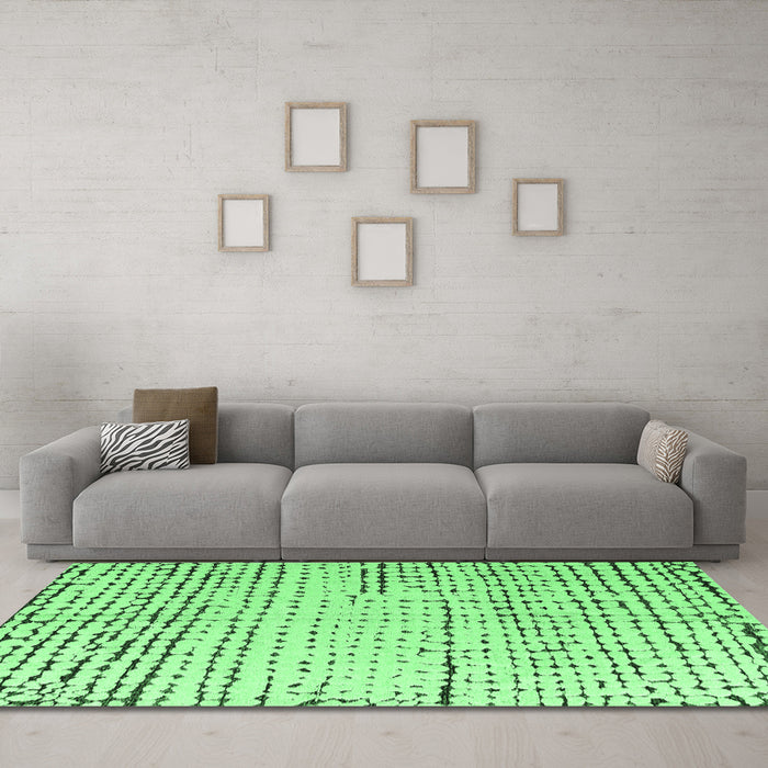 Machine Washable Solid Emerald Green Modern Area Rugs in a Living Room,, wshabs4795emgrn