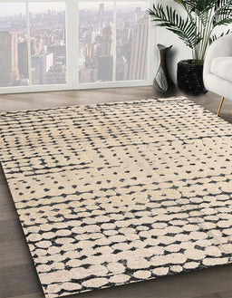 Machine Washable Abstract Brown Rug in a Family Room, wshabs4795