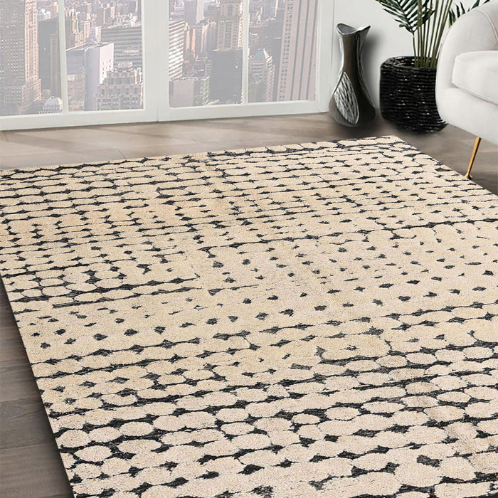 Machine Washable Abstract Brown Rug in a Family Room, wshabs4795