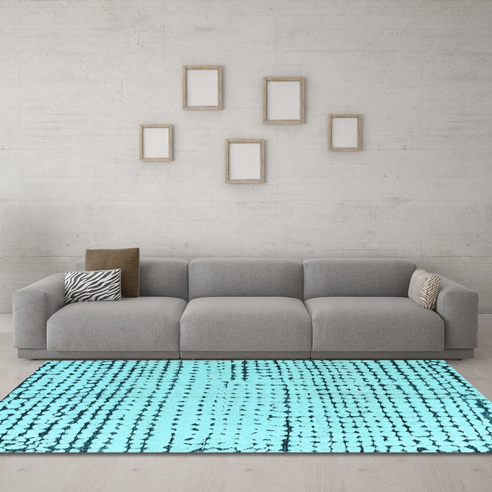 Machine Washable Solid Light Blue Modern Rug in a Living Room, wshabs4795lblu