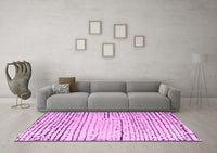 Machine Washable Solid Pink Modern Rug, wshabs4795pnk