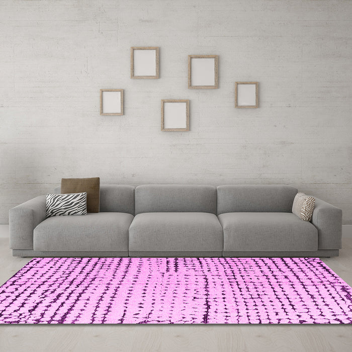 Machine Washable Solid Pink Modern Rug in a Living Room, wshabs4795pnk