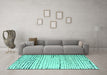 Machine Washable Solid Turquoise Modern Area Rugs in a Living Room,, wshabs4795turq