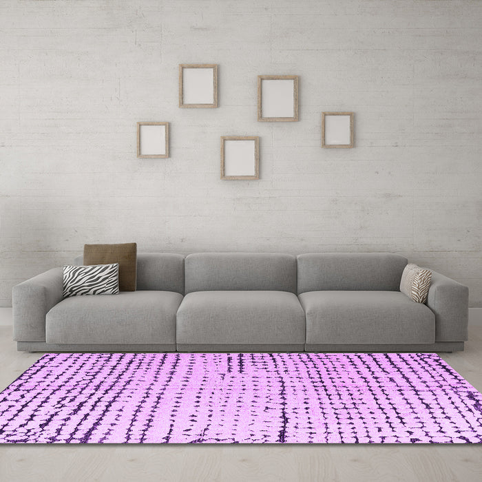 Machine Washable Solid Purple Modern Area Rugs in a Living Room, wshabs4795pur