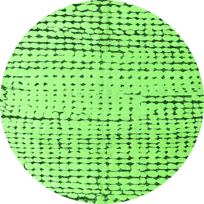 Round Solid Green Modern Rug, abs4795grn
