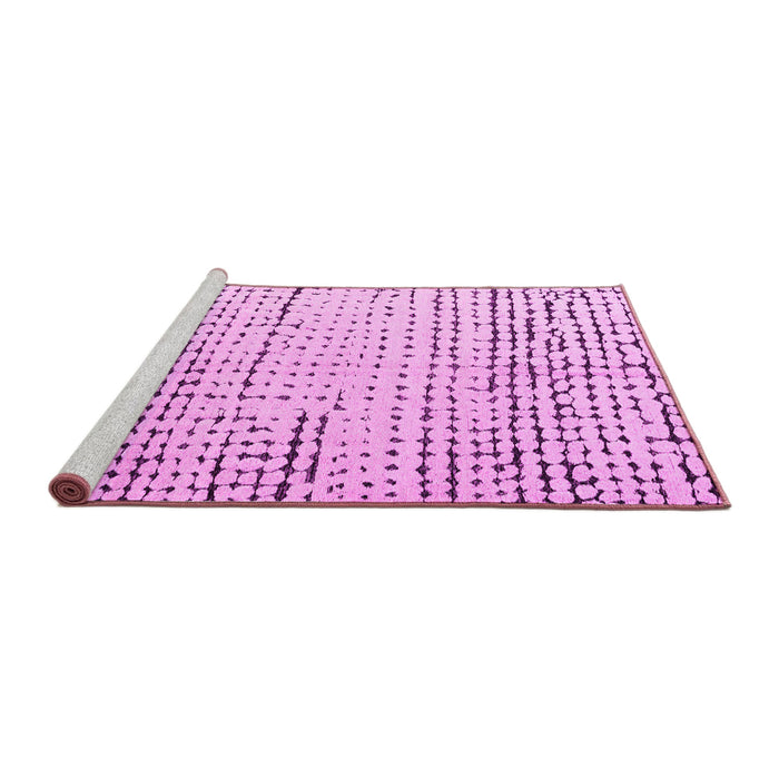 Sideview of Machine Washable Solid Pink Modern Rug, wshabs4795pnk