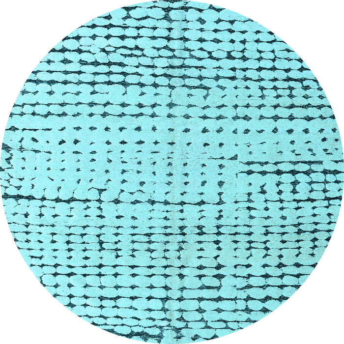 Round Solid Light Blue Modern Rug, abs4795lblu