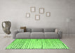 Machine Washable Solid Green Modern Area Rugs in a Living Room,, wshabs4795grn