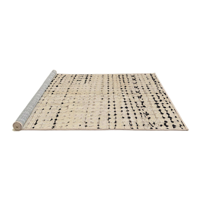 Sideview of Machine Washable Abstract Camel Brown Rug, wshabs4796