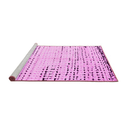 Sideview of Machine Washable Solid Pink Modern Rug, wshabs4796pnk