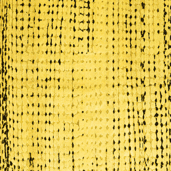 Square Machine Washable Solid Yellow Modern Rug, wshabs4796yw